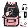 Anime Peripheral Spells Back to War Backpack Student School Bag Men's and Women's Fashion Backpack Travel Bag USB Computer Bag