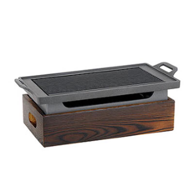 ZISIZ Personal Smokeless BBQ Grill with Wooden Base