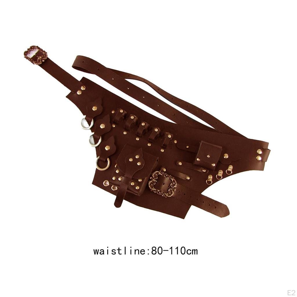 Portabottiglie medievale in vetro PU pelle retrò costume cosplay prop marsupio da cintura per Rinascimento