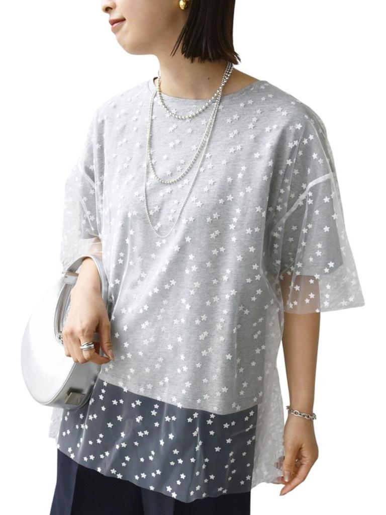 SHIPS for women Star Tulle Layered One Size T-Shirt, Gray, 312330054,