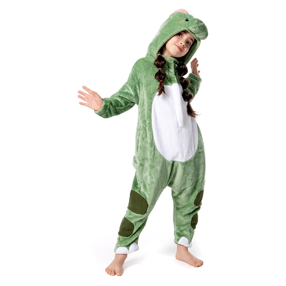 Dinosaur Kigurumi Pajamas for Cute Animal Fancy Kids Cold Winter Unisex [OLAOLA] Kids, Costume, Dress, Kigurumi, Fluffy, Warm, Room, Protection,
