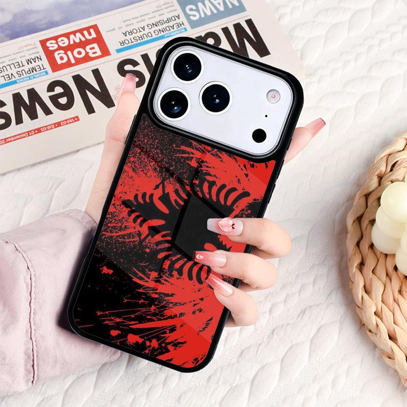 Albanian Flag Eagle Banner Phone Case For IPhone 17 16e 15 14 13 12 11 Pro Max Air Mini Soft Protective Cover iPhone Air