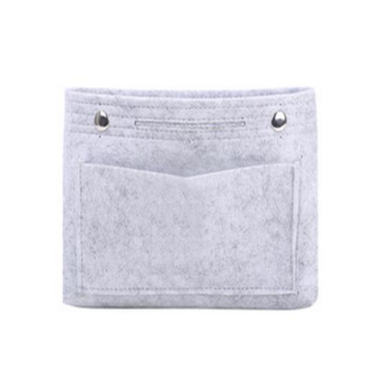 Dámský přenosný jednobarevný plstěný organizér s mnoha kapsami na kosmetické kabelky