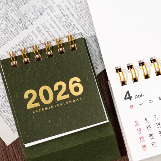 Mini Desk Calendar 2026 Standing Flip Small Desktop Calendar Jan.2026 to Dec 2026 12 Monthly Calendar with Twin-Wire Binding for Home Office School