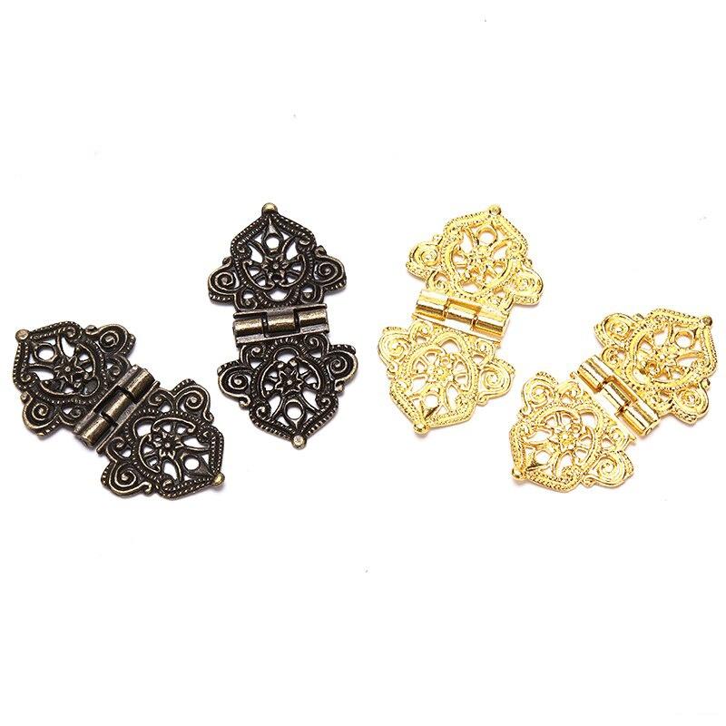 3 Teile/satz Hohle Blume Scharnier Vintage Bronze Farbe Holz Box Scharnier Zink-legierung Schrank Hardware Antike Scharniere Möbel Zubehör