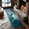 3D Ocean Swirl Sea Wave Runner Rug Natural Style Decor Indoor Long Hallway Carpet Non-Slip Living Room Bedroom Home Decor Mat