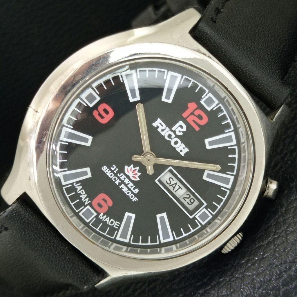 

VINTAGE RICOH R31 AUTOMATIC JAPAN MENS BLACK COLOR DIAL WATCH a707645-1