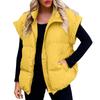 Women's Casual Winter Vest Stand Collar Sleeveless Puffy Jackets Coat With Pockets  Winter