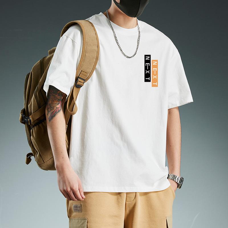 T-shirt Men's Summer Trendy Printed Round Neck Shirt Cotton Short Sleeved Loose Trendy Breathable T-shirts