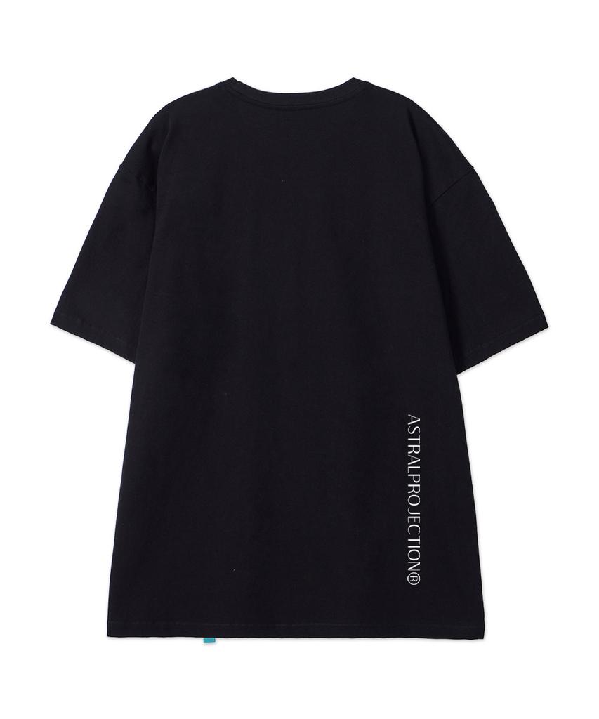 ASTRAL PROJECTION [Double Ring] Cotton Loose Fit Short Sleeve T-Shirt_Black