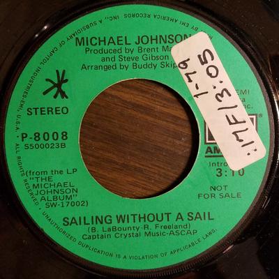 7inch Record MICHAEL JOHNSON - Sailing Without A Sail P8008 EMI America 1978 US Folk Used