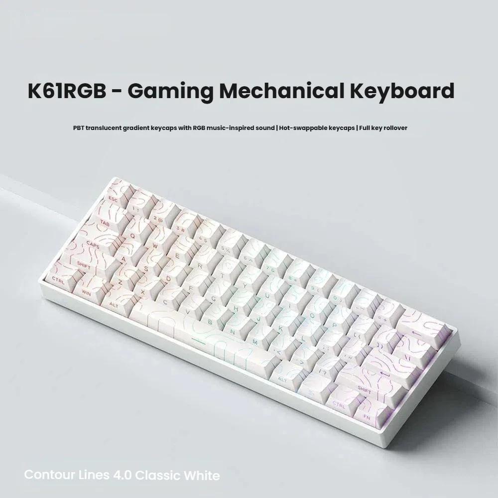 2026 New K61 USB Mini Mechanical Gaming Wired Keyboard Hot-Swappable Mechanical Keyboard Detachable Cable