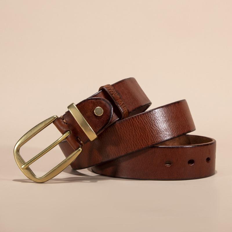 New First-layer Men's Leather Pin Buckle Men's Cowhide Casual Retro Belt