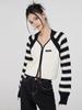 Knitted Vintage Stripe Causal Spring Autumn Woman Cardigan Sweater for Women Sweaters Clothes
