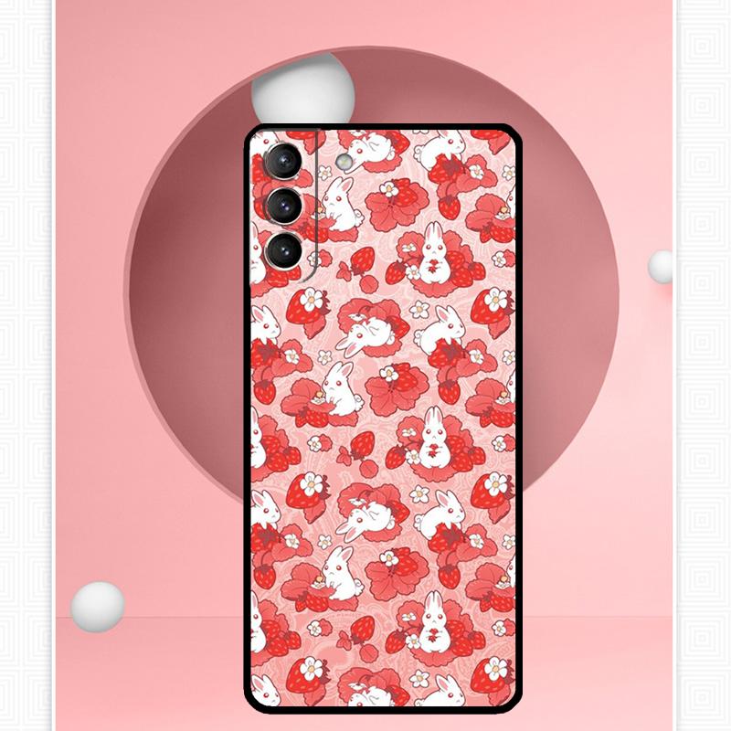 Cute Strawberry Case For Samsung Galaxy S24 Ultra S22 Plus S20 S21 FE S8 S9 S10 Note 10 20 S23 Ultra Cover