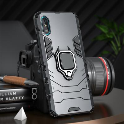 Nárazuvzdorné pouzdro Armor pro Xiaomi Redmi 9A 9C Ring Stand Bumper Silikonový zadní kryt pro PC telefon Xiaomi Redmi 9C 9A Note 9 Pro 9S Funda Case