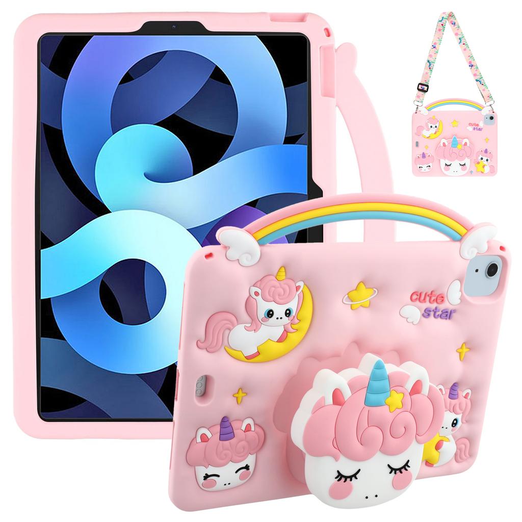 Silicone Tablet Case with Shoulder Strap For iPad Air 11 (2025)/(2024)/Pro 11 (2024)/(2022)/(2021)/(2020)/(2018)/Air (2022)/(2020)