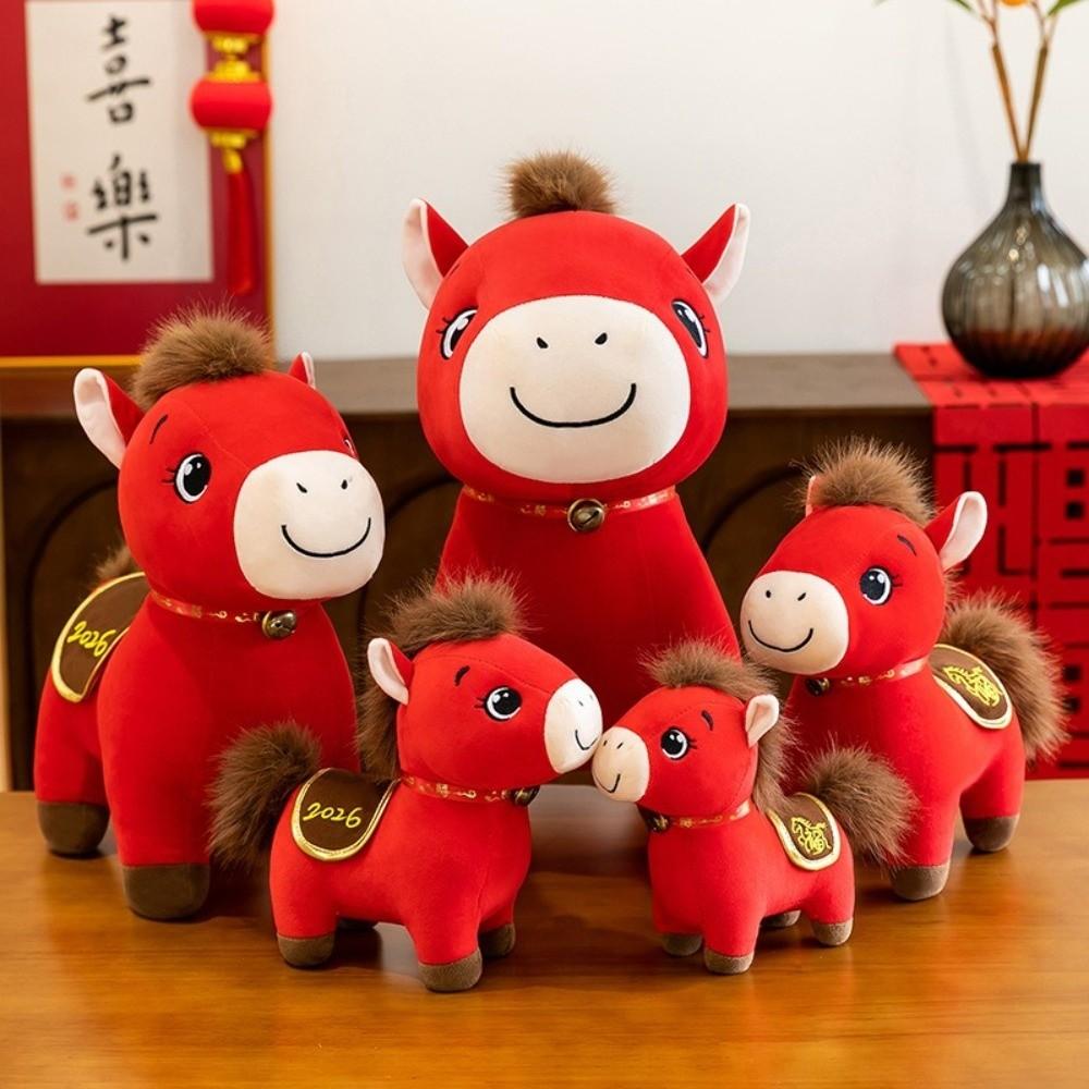 Plush Chinese Horse Mascot Q Version Fabric Doll NEW Zodiac Doll Festival Decoration