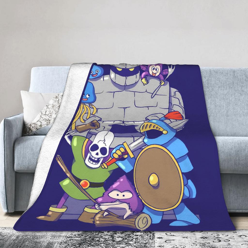 D-Dragon Quest Slimes Plush Blanket Children  Flannel Throw Blanket For Living Room Warm Soft Quality Bedspread Birthday Gift