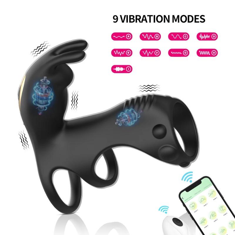 Cockring Penis Ring APP Bluetooth Cock Ring Delay Ejaculation Clitoral Stimulator Sex Toys for Men Couple Penisring Dick Sleeve