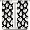 Halloween Ghost Curtains Spooky Cute Funny Cartoon Ghosts Icons Black White Curtain Bedroom Living Room With Rod Pocket Polyester Ideal For Sitting