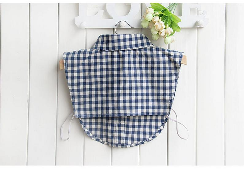Women's Versatile Plaid Fake Collar Shirt - Korean Style Fashion Accessory