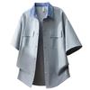 Summer Denim Set for Men's Women 2 Piece Casual Short Sleeve Boxy Shirt Tops and Shorts Pants Lounge Sets Outfits