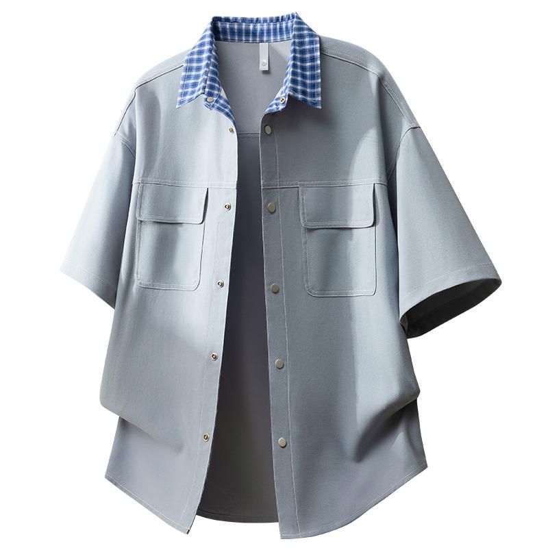 Summer Denim Set for Men's Women 2 Piece Casual Short Sleeve Boxy Shirt Tops and Shorts Pants Lounge Sets Outfits