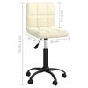 Vidaxl Swivel Office Chair, Cream, Upholstered with Velvet
