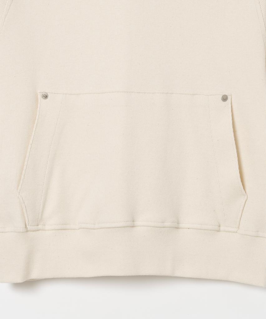 Ribbed Short Sleeve Hoodie [Ivory]