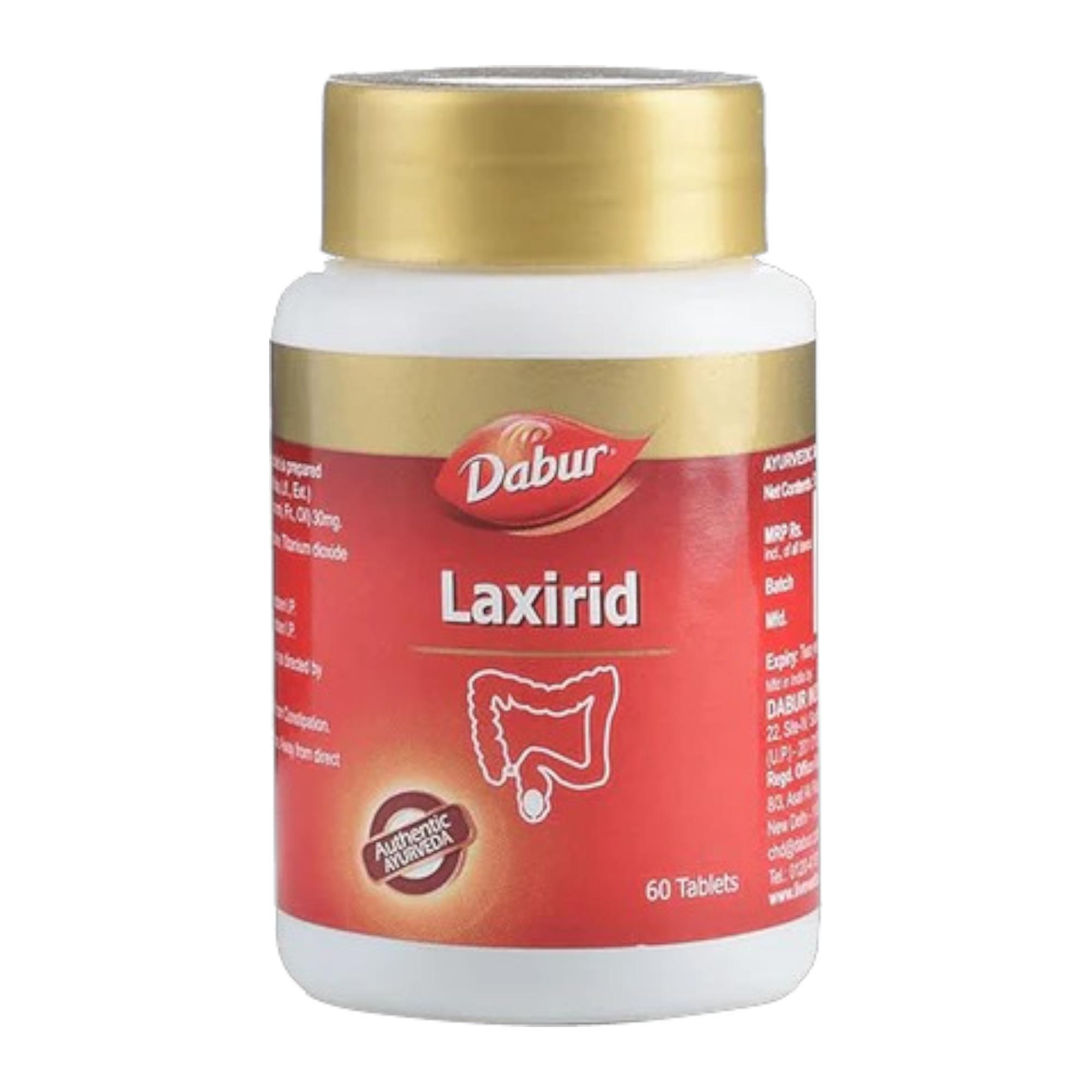 

Dabur Laxirid Tablets 60 Count | Ayurvedic Constipation Relief | Supports Regular Bowel Movement & Gentle Digestive Balance | Pack of 1
