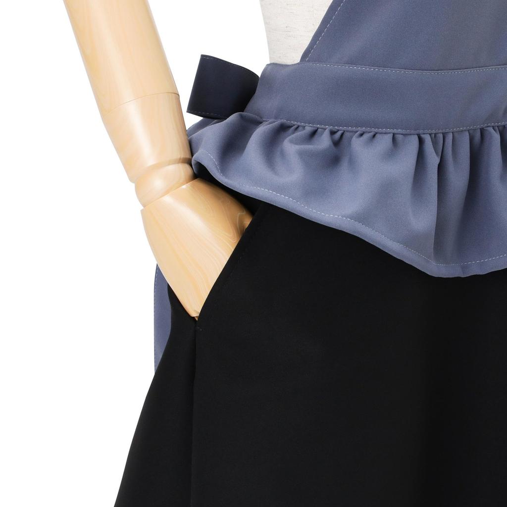 Francfranc Peplum Full Apron in Blue and Black, Perfect for New Life