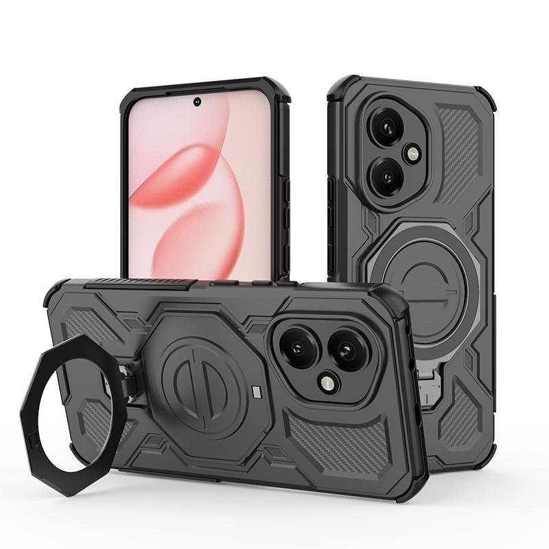 KEYSION Shockproof Magnetic Case for HONOR 400 Pro 5G Upright Live Metal Ring Stand Phone Back Cover for Huawei Honor 400 5G