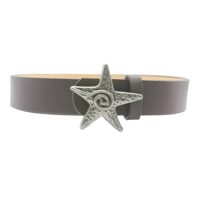 Youth Adult Belt Fashionable Star Conch Buckles Waist Belt Workwear Belt for Everyday Wear