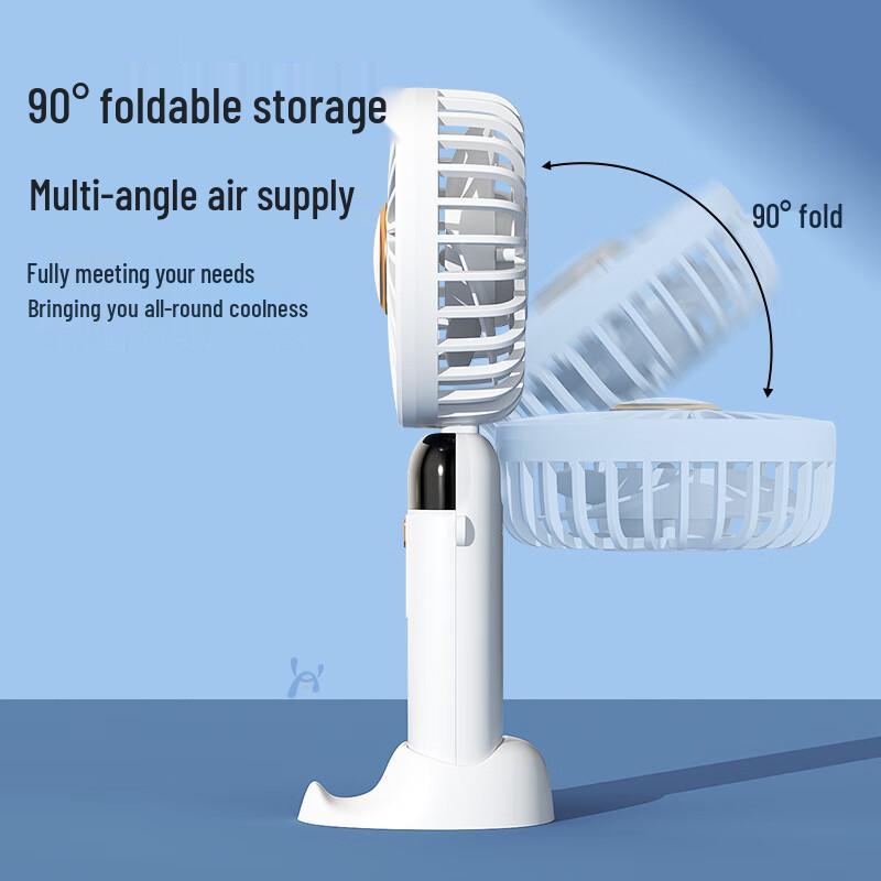 OEING Foldable Handheld USB Mini Fan with Digital Display