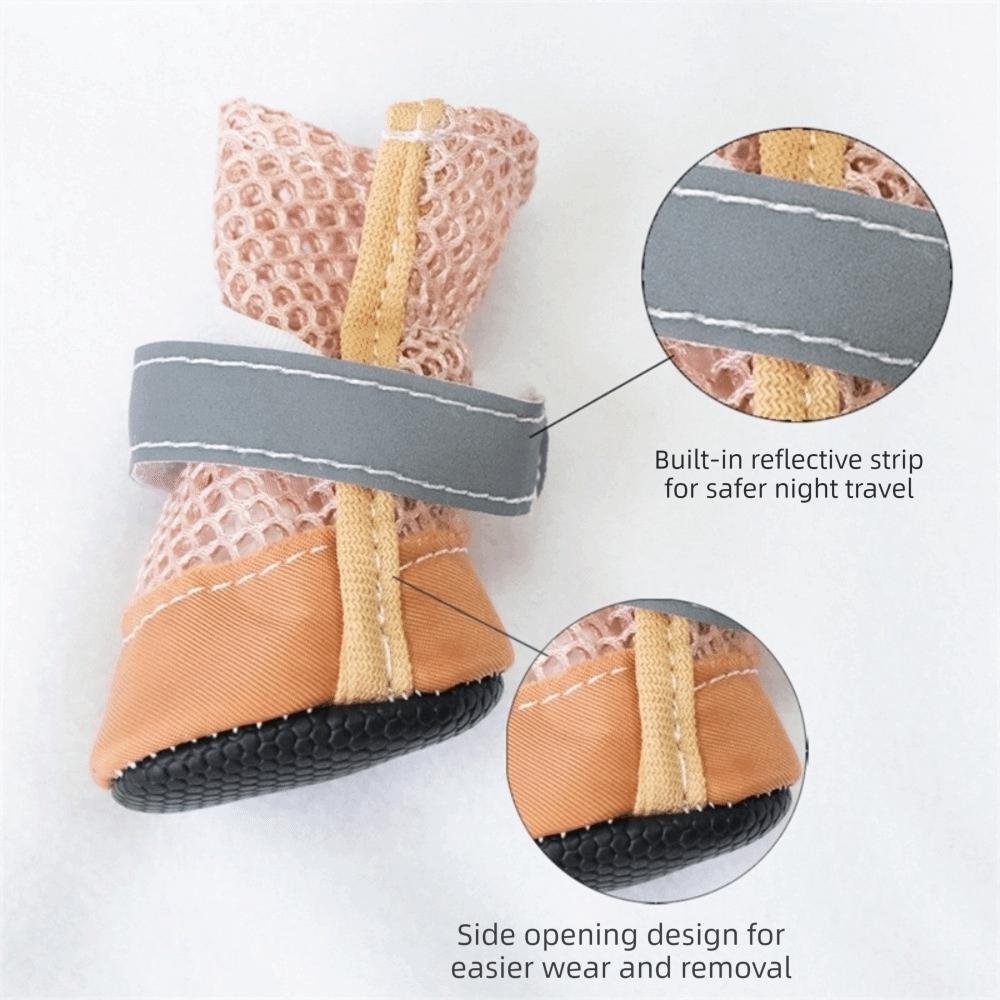 4PCS/SET Wear-Resistant Dog Sneakers Breathable Pet Footwear Dog Boots Dog Foot Covers  Training