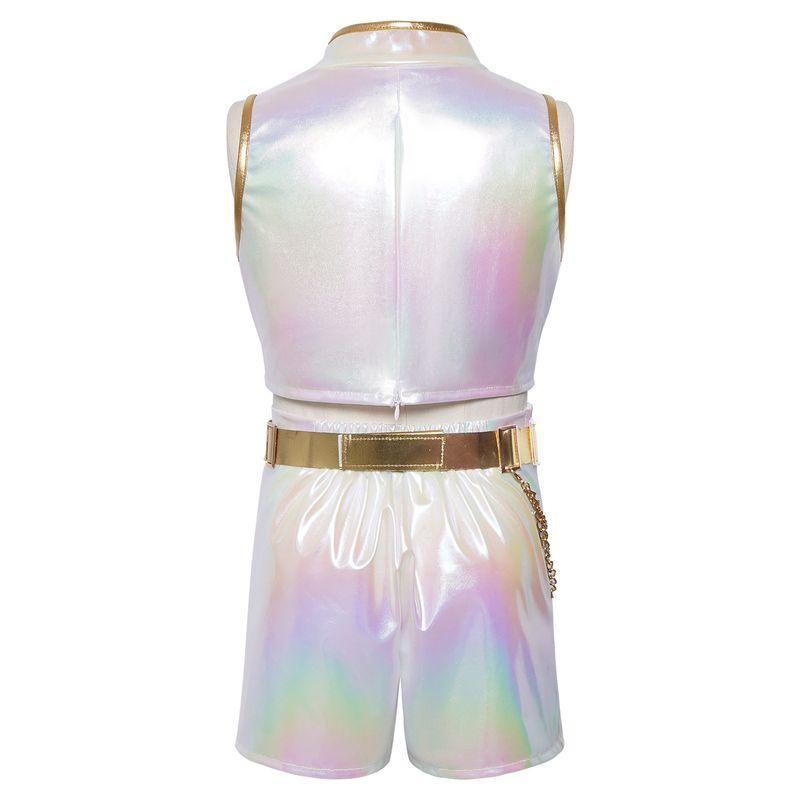 Foreign Trade Cosplay Halloween Laser Leather Costumes for Adults and Children, Anime Role-Playing Stage Costumes