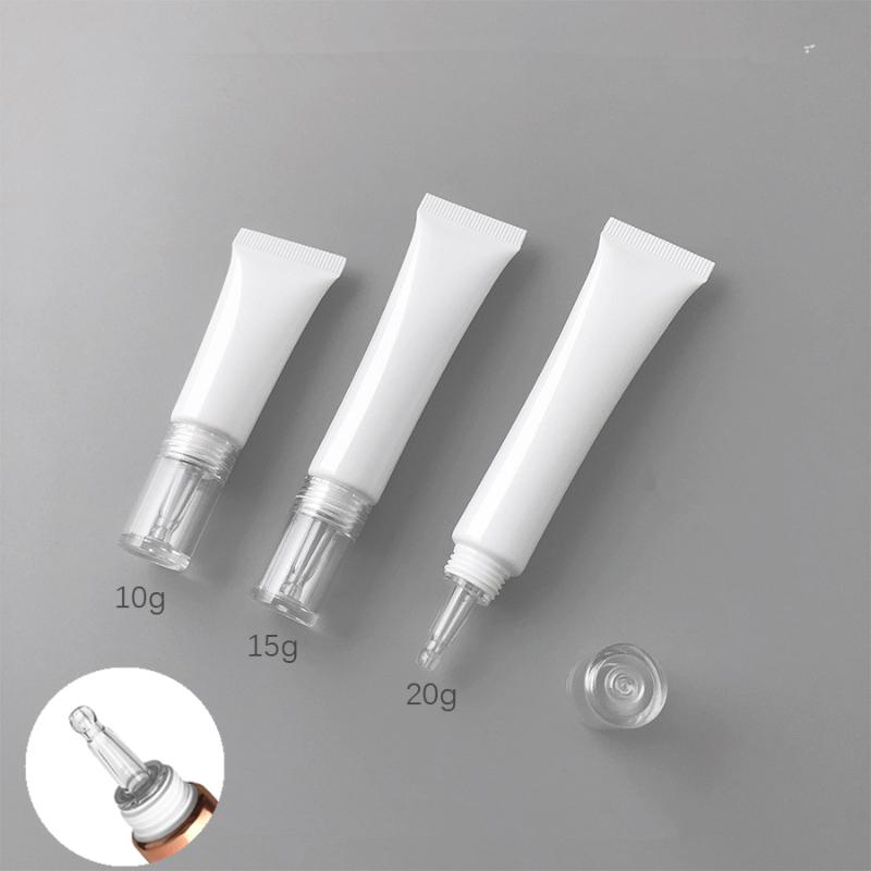 Tubos Cosméticos Macios 10/15/30G Protetor Solar Creme Loção Base Líquida Frascos Recarregáveis Conta-Gotas de Ácido Hialurônico Frasco Vazio