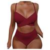 Women Sexy Solid Color Bikini Swimwear Two-Piece Swimsuit Swimming Beachwear