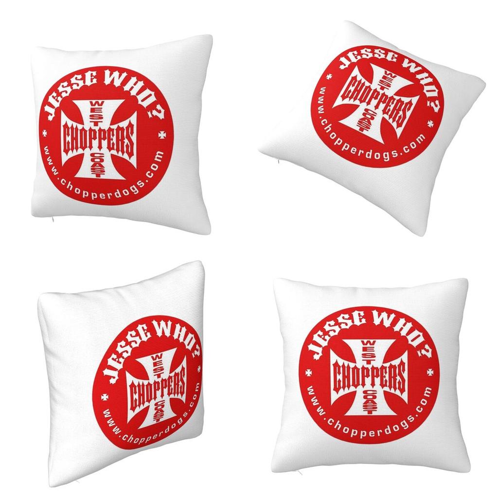 Personalized West Coast Iron Cross Choppers Square Pillowcase Cushion Cover Pillow Case Throw Pillow Cover for Home Sofa