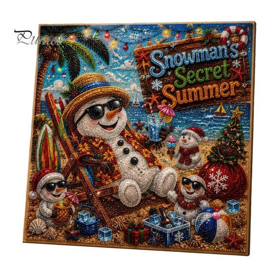 Seasonal DIY Art Supplies Xmas Faux Pearl Kit, Santa Claus Reindeer Painting Calming Hands On Hobbies Sparkling 3D Festive Wall Craft Kit for Adults,