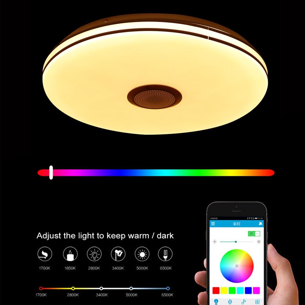 200W Bedroom Smart LED 40cm Dimmable Music Ceiling Light RGB Home Lighting Remote APP Control bluetooth Music Light