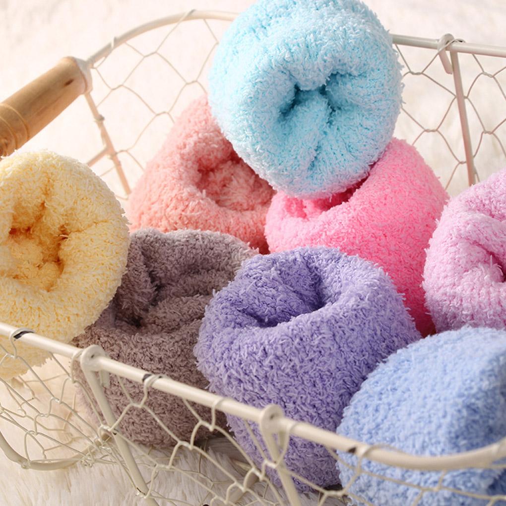 Women Socks Soft Coral Velvet Plush Thicken Floor Bed Sock For Autumn Winter Solid Color Warm Lady Socks