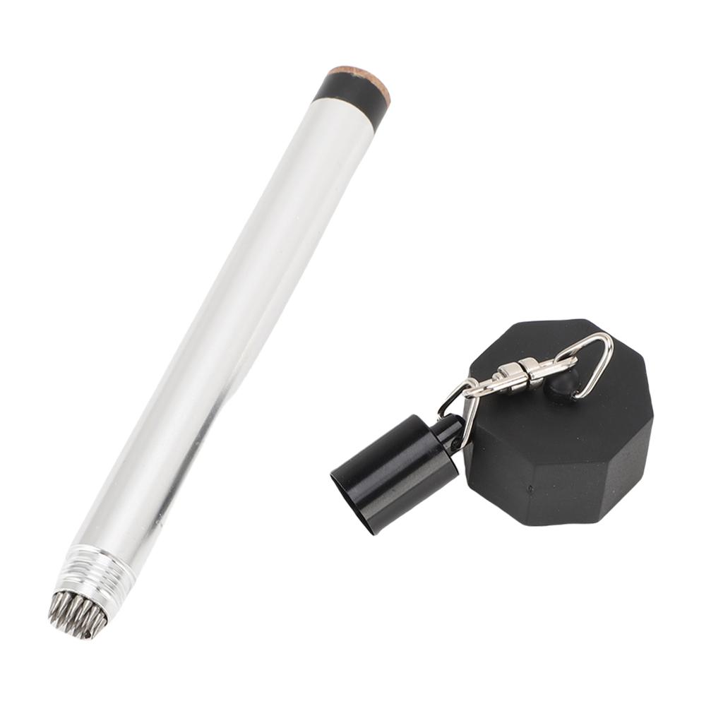 Pool Cue Chalk Holder with Spikes and Cover Metal Chalk Pen for Billiard Stick Tip Repair Octagonal