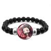 Slayer Demon Fashionable Bead Bracelet Glass Handmade Elastic Cartoon Accessory Unisex Gift