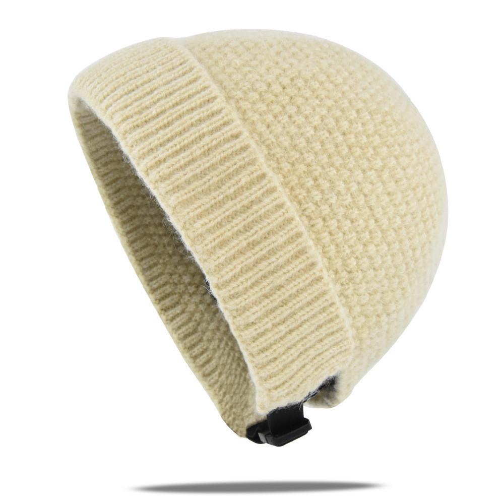Knitted With Hat Stretch Adjusting Cotton Material Hat Dome Warm Hat Fashion