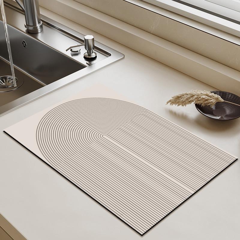 Nordic Washing Machine Dust Cover Dustproof Diatomite Mat Drain Pad Table Dish Drainer Coffee Drain Pad Anti Slip Bath Door Rug