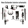 Carbon Fiber Interior Stickers for 16-19 Outlander Console, Gear Shift, and Window