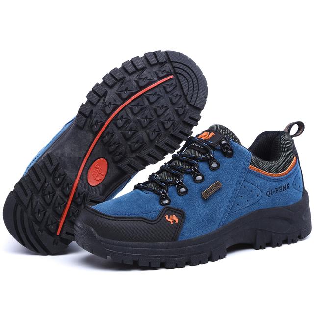 Unisex Leather Hiking Shoes Men Winter Warm Fur Non Slip Sneakers Women Suede Outdoor Footwear Boy Spring Summer Waterproof