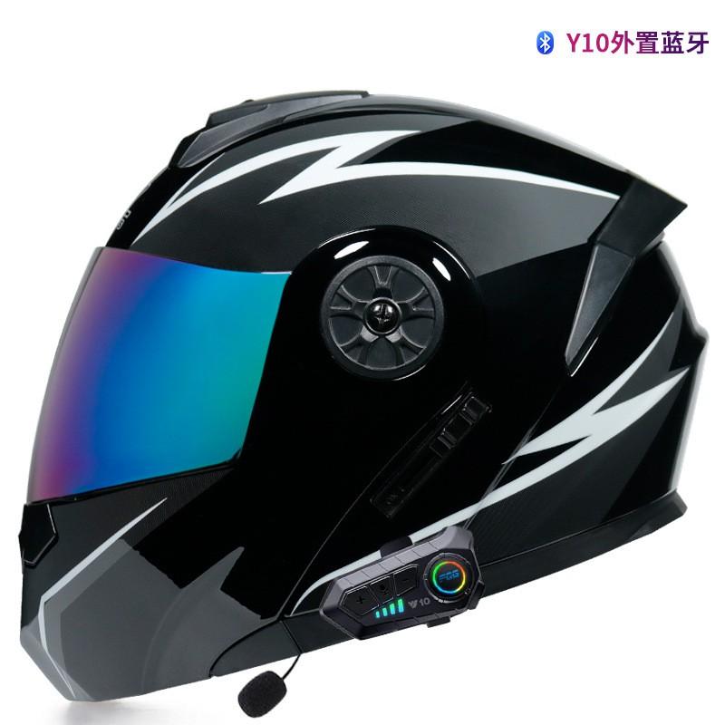 Full Face Motorcycle Helmet With Dual Visors Bluetooth Module Electric Scooter Riders Unisex Adult ABS Winter Use